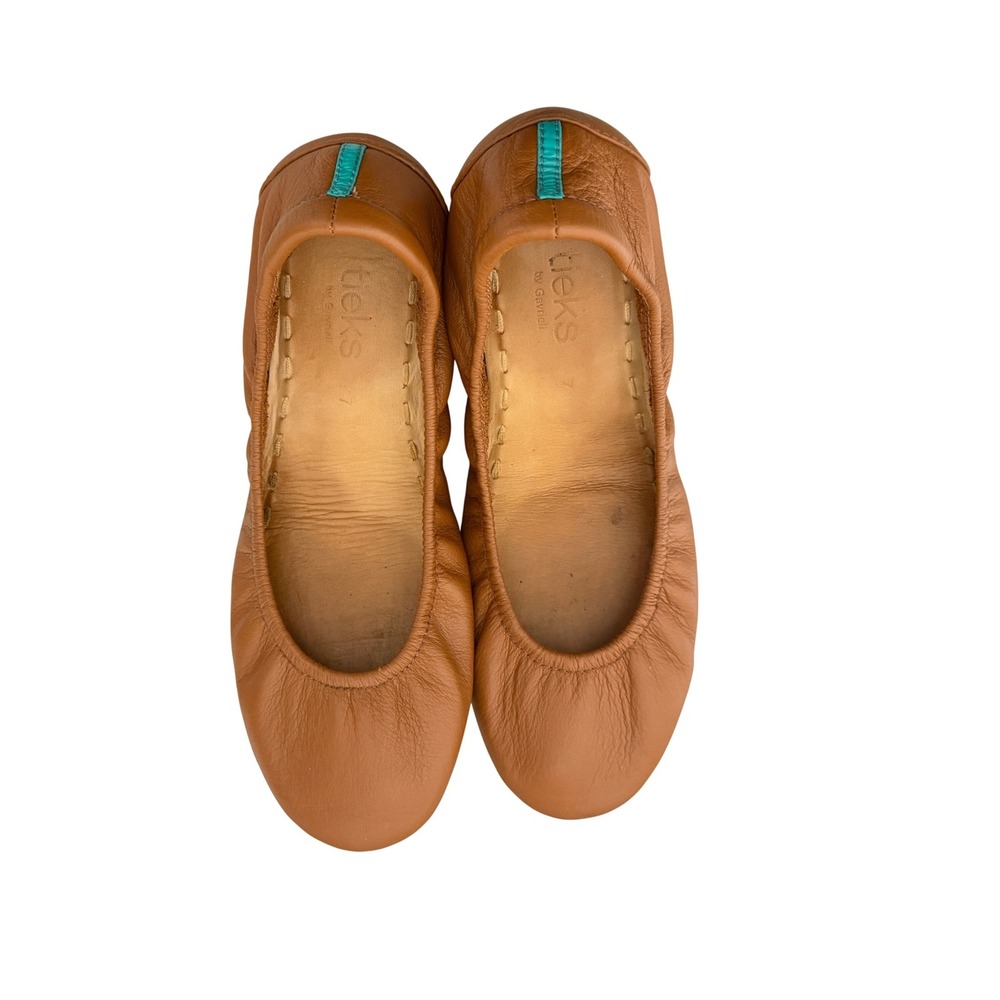 Tieks Ballet Flats Womens 7 Chestnut Brown Leather Foldable Split Sole Designer